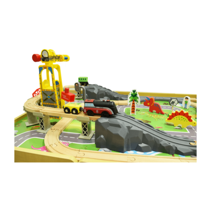 Puidust mängulaud dinosaurustega