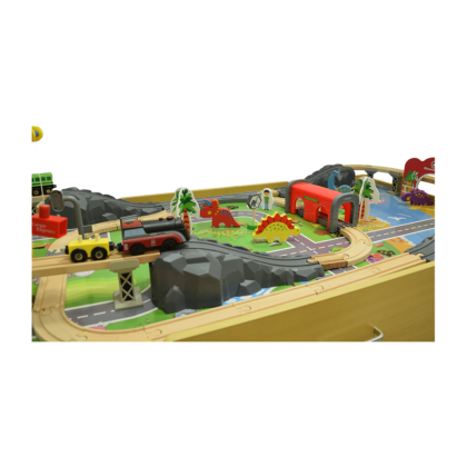 Puidust mängulaud dinosaurustega