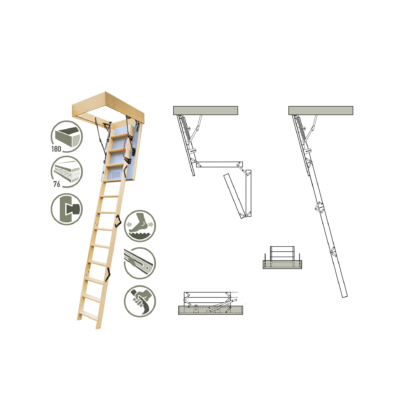 Puidust pööningutrepp EXTREME, 120 x 60 cm