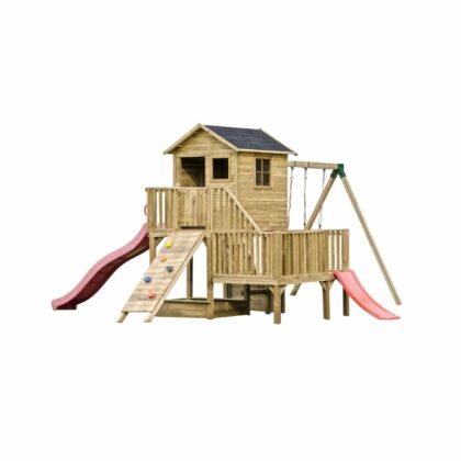 Laste mängumaja KARL liivakasti, kahe kiige ja ronimisseinaga