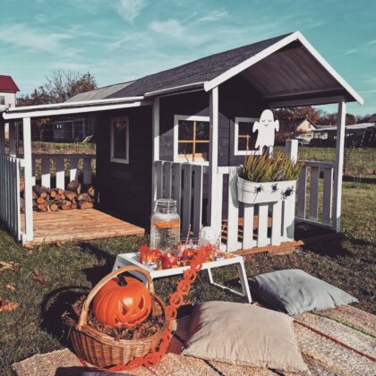 Laste mängumaja PAULINE lisa katusealusega