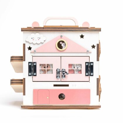 Roosa puidust Tegevuskuubik "Busy Board"