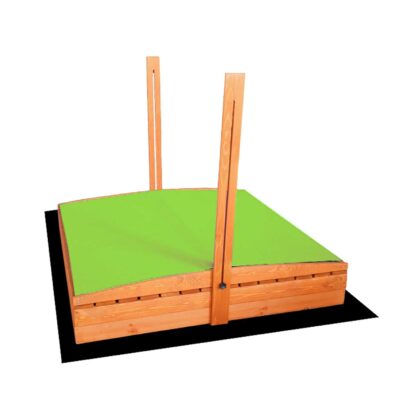 Immutatud puidust liivakast katusega, 120×120 cm (roheline)