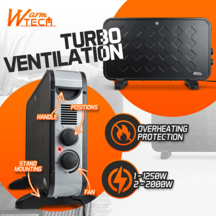 Elektriline kütteseade, 2000 W, must - Image 3