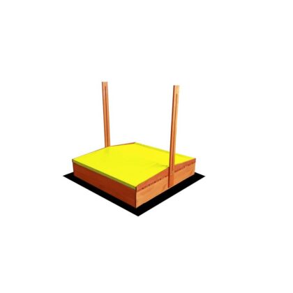 Immutatud puidust liivakast koos liiva ja katusega, 120×120 cm (kollane)