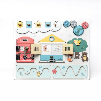 Värviline puidust Tegelussein "Busy Board"