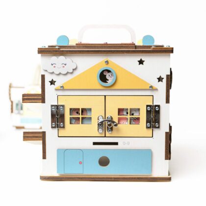 Värviline puidust Tegevuskuubik "Busy Board"