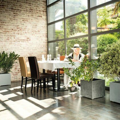 Lillepott veepaagiga, 59 cm, Blanco