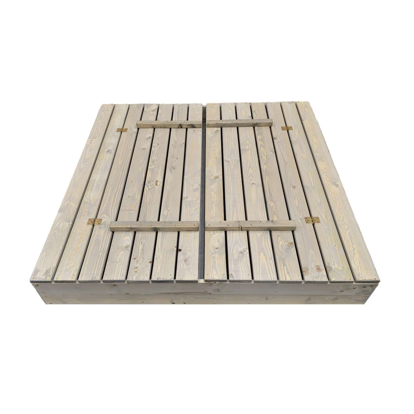 Immutatud puidust liivakast Bonus Orbis koos kattega, 140x140 cm, hall