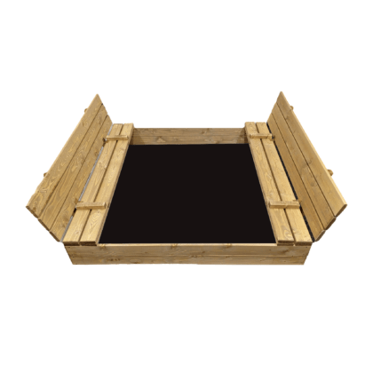 Immutatud puidust liivakast Bonus Orbis koos kattega, 140x140 cm, pruun