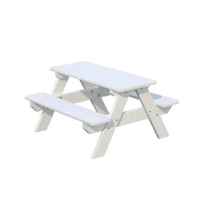 Puidust laste piknikulaud (valge)