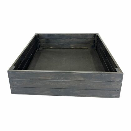 Puidust peenrakast 90 x 90 x 27 cm, must