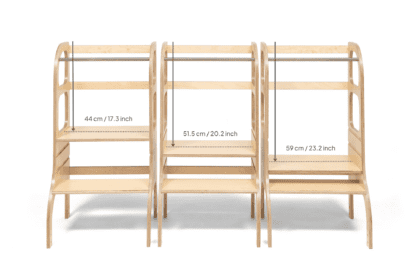 Laste puidust torntool, reguleeritava kõrgusega, valge