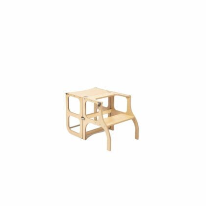 Laste puidust torntool-laud, naturaalne kuldsete detailidega