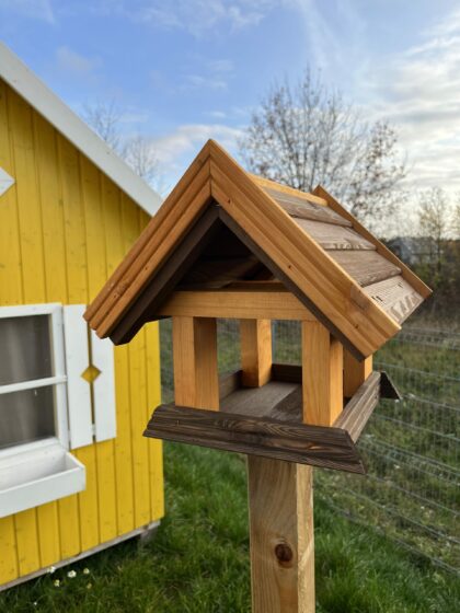 Puidust linnusöögimaja, Varblane (pruun)