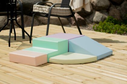 Pehmete mänguklotside komplekt VIIS, pastelne