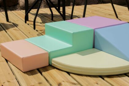 Pehmete mänguklotside komplekt VIIS, pastelne