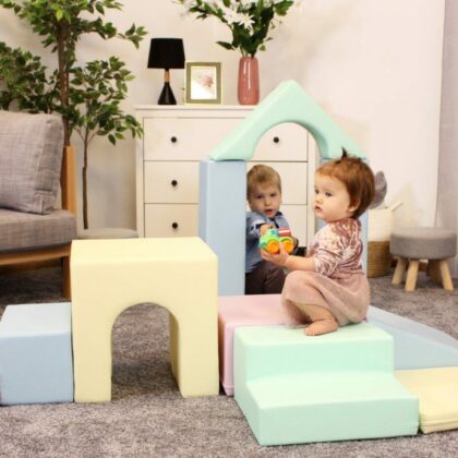 Pehmete mänguklotside komplekt TORN, pastelne