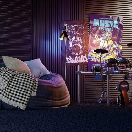 Akustiline seinapaneel, 265 x 30 cm, Black