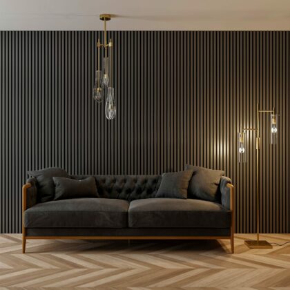 Akustiline seinapaneel, 265 x 30 cm, Black