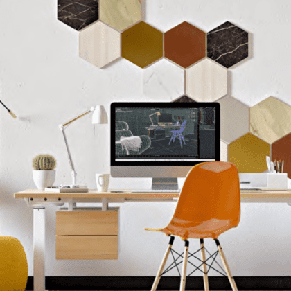Dekoratiivpaneel Hexagon, 30x30 cm, Beamed Oak