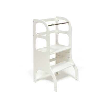 Laste puidust torntool, reguleeritava kõrgusega, valge