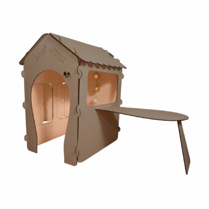 Laste mängumaja koos lauaga, naturaalne