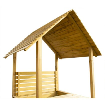 Impregneeritud puidust liivakast koos kaane ja katusega, 120 x 120 cm