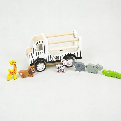 Puidust veoauto koos loomadega "Safari"