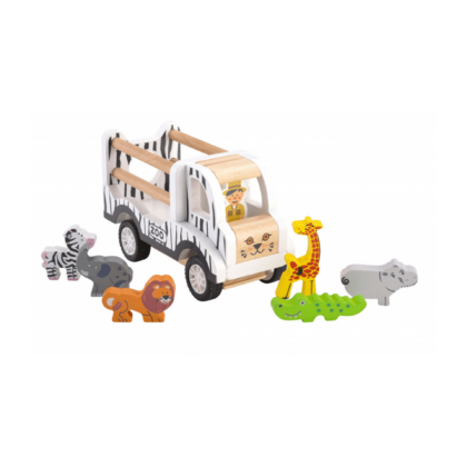 Puidust veoauto koos loomadega "Safari"