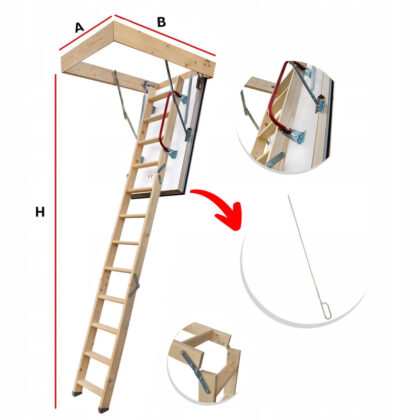 Puidust pööningutrepp NORDIC, 120 x 70 cm