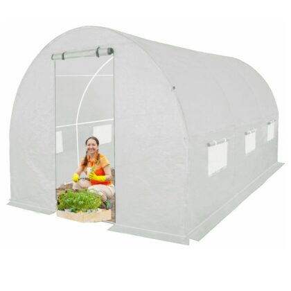Kasvuhoone tugevdatud kilega, 7 m2, 2 x 3,5 m, valge