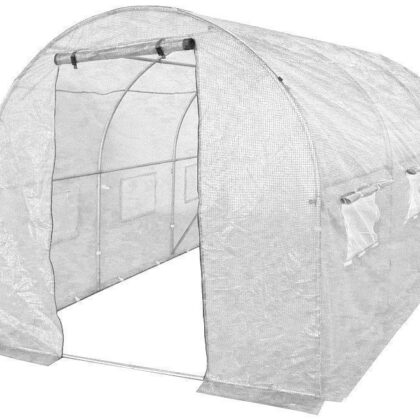 Kasvuhoone tugevdatud kilega, 7 m2, 2 x 3,5 m, valge