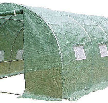 Kasvuhoone tugevdatud kilega, 24 m2, 8 x 3 m, roheline