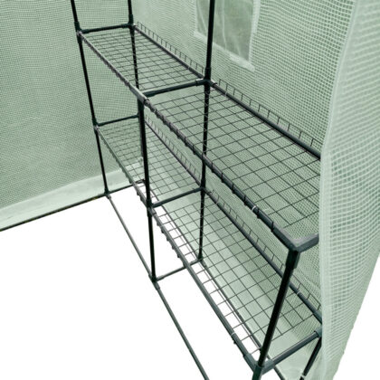 Kilekasvuhoone riiulitega, 140x140x200 cm, roheline - Image 7