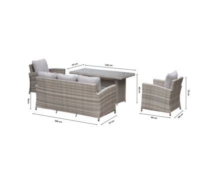 Aiamööbli komplekt NORCIA, beež - Image 3