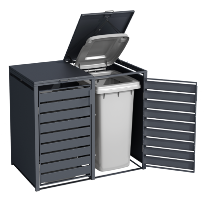 Metallist prügikastide kuur lukuga, kahekohaline - Image 16