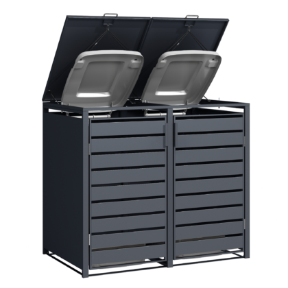 Metallist prügikastide kuur lukuga, kahekohaline - Image 15