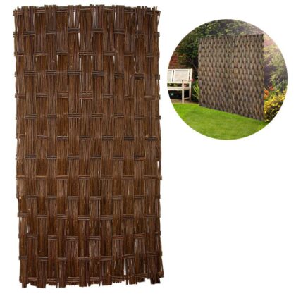 Dekoratiivne punutud aiapaneel, 180×90 cm, pruun - Image 2