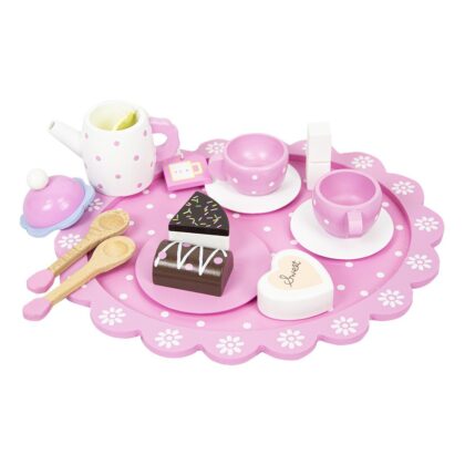 Puidust mängukomplekt teeserviis