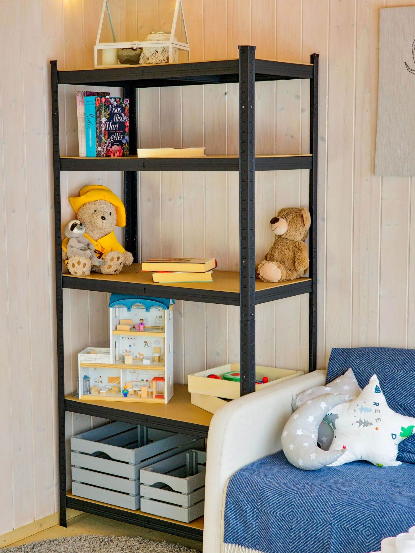 Sandėliavimo lentyna - stelažas 180x90x40 cm, 175 kg, juoda