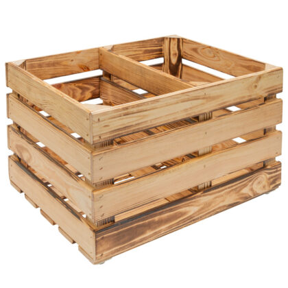 Puidust kast vaheseina ja ratastega, 50 x 40 x 30 cm, põletatud puit