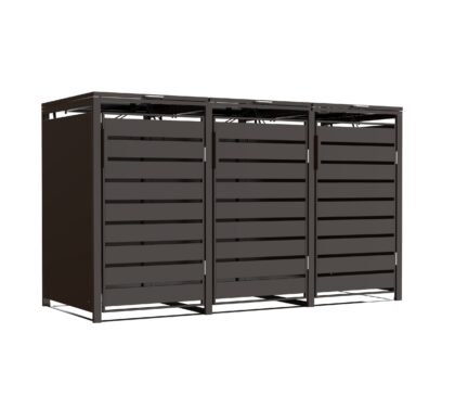 Metalinė konteinerio stoginė, triguba, ruda