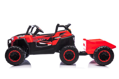 Laste elektriline bagi järelkäruga, punane - Image 4