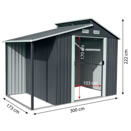 Metallist aiakuur küttepuude varjualusega, 5 m2