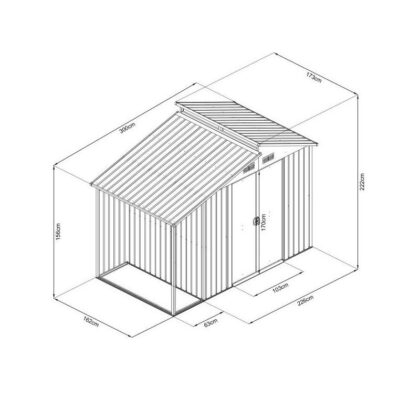 Metallist aiakuur küttepuude varjualusega, 5 m2