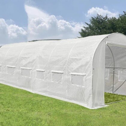 Kasvuhoone tugevdatud kilega, 18 m2, 6x3 m, valge