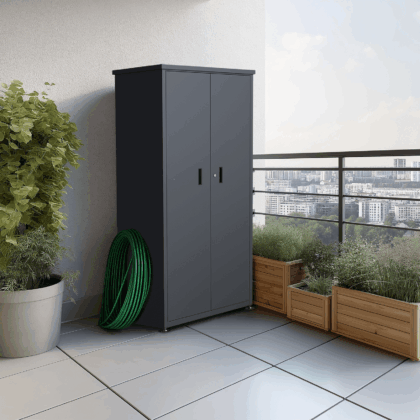 metallist hoiukapp, 90 x 65 x 185,5 cm